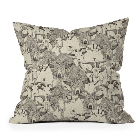 Sharon Turner just goats Outdoor Throw Pillow