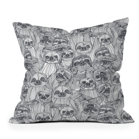 Sharon Turner just sloths Outdoor Throw Pillow