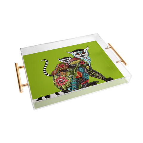 Sharon Turner Lemur Love Lime Acrylic Tray