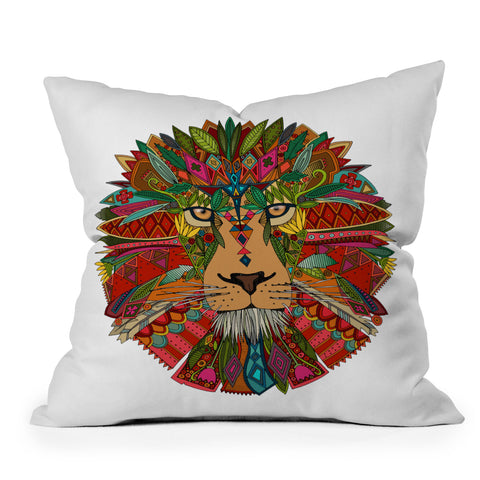 Sharon Turner lion Outdoor Throw Pillow