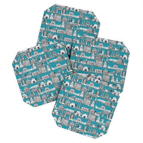 Sharon Turner Los Angeles Teal Coaster Set