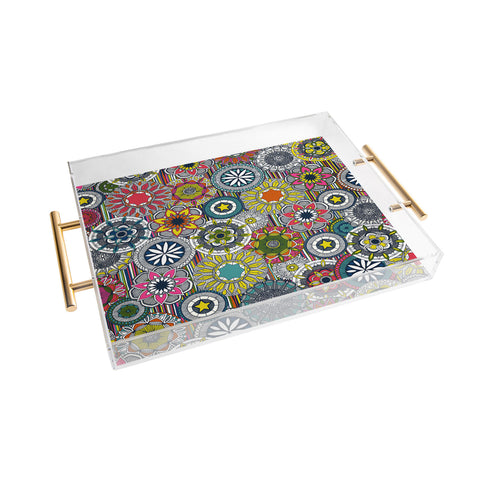 Sharon Turner mandala cirque festival stripe Acrylic Tray