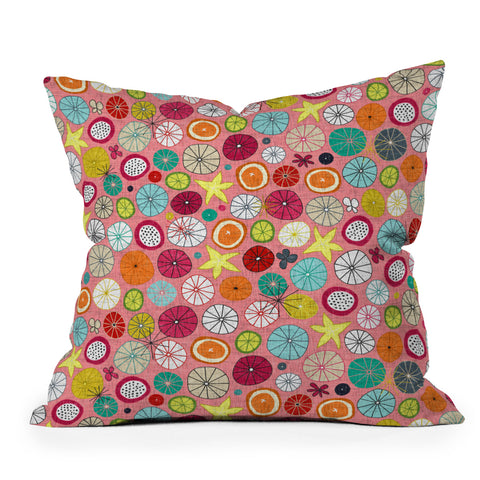Sharon Turner mod Hawaiian cocktails Outdoor Throw Pillow
