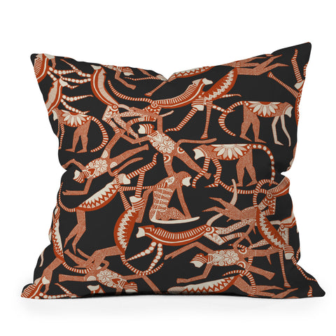 Sharon Turner monkey Outdoor Throw Pillow