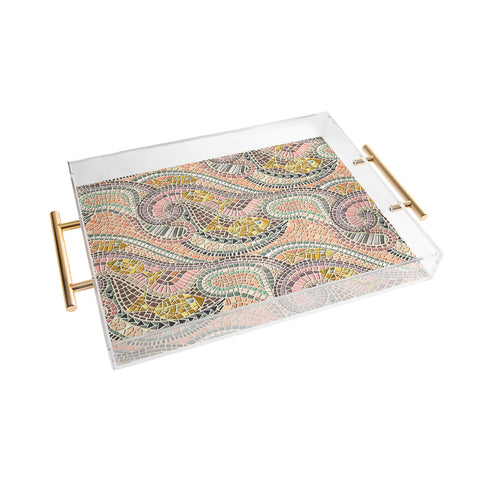 Sharon Turner mosaic fish pastel Acrylic Tray