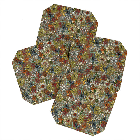 Sharon Turner nectar bird garden earth Coaster Set