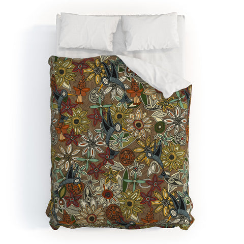 Sharon Turner nectar bird garden earth Duvet Cover