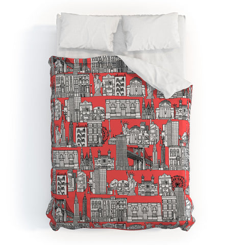 Sharon Turner New York Coral Duvet Cover