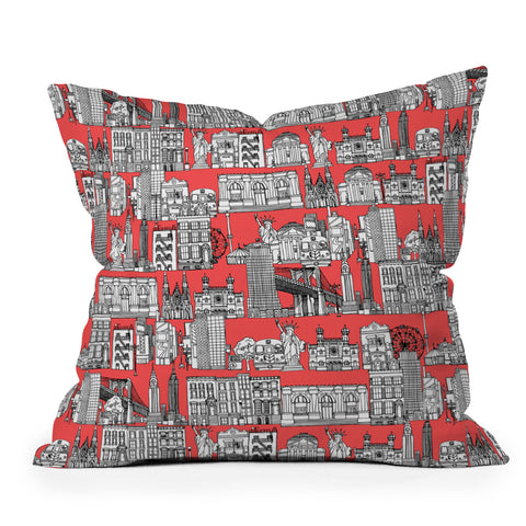 Sharon Turner New York Coral Outdoor Throw Pillow