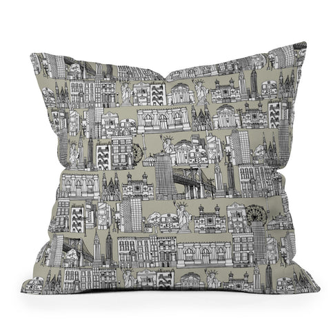 Sharon Turner New York Linen Outdoor Throw Pillow