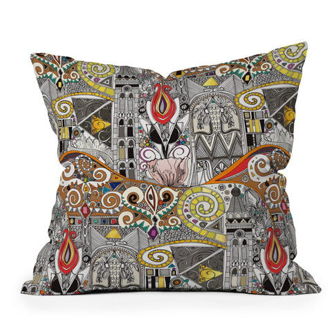Sharon Turner nouveau elemental red Outdoor Throw Pillow