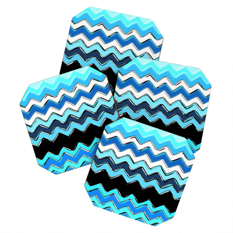 Sharon Turner Ocean Chevron Coaster Set