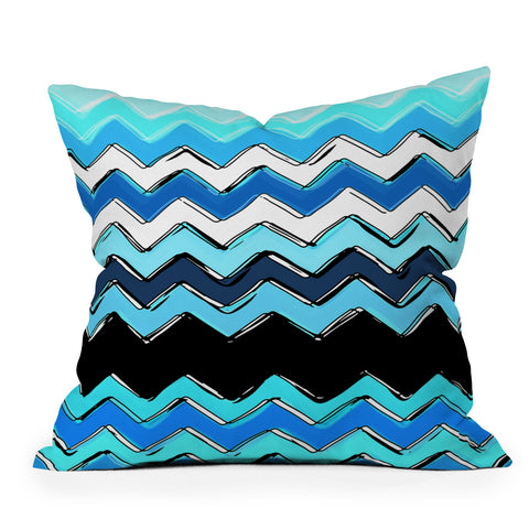 Sharon Turner Ocean Chevron Outdoor Throw Pillow