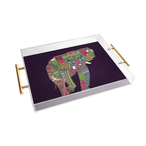 Sharon Turner Painted Elephant Purple Acrylic Tray