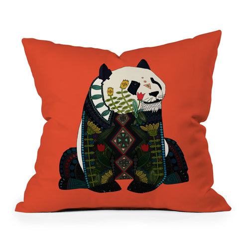 Sharon Turner panda Outdoor Throw Pillow