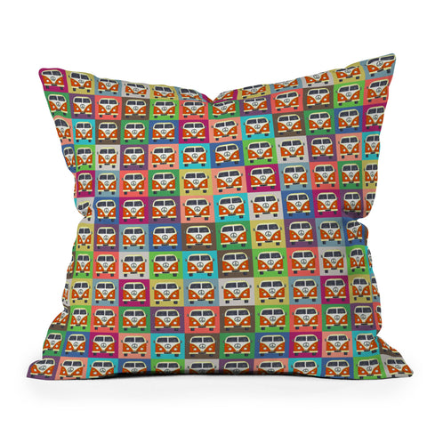 Sharon Turner Peace Campers Outdoor Throw Pillow