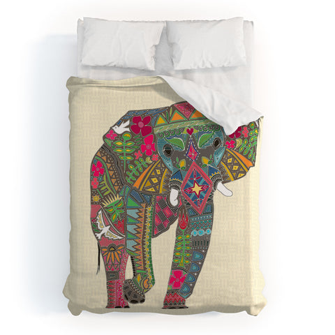 Sharon Turner Peace Elephant Duvet Cover