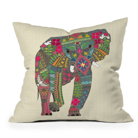 Sharon Turner Peace Elephant Outdoor Throw Pillow