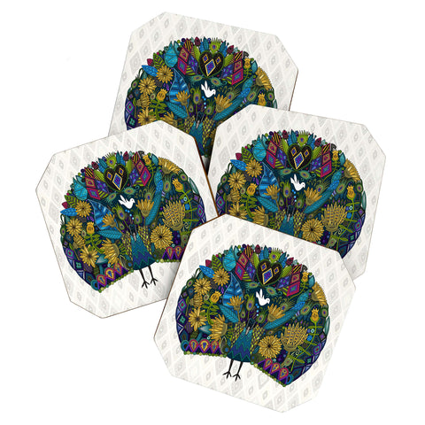Sharon Turner Peacock Garden Coaster Set