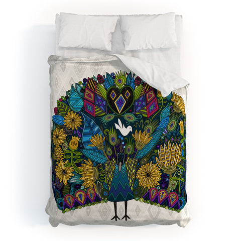 Sharon Turner Peacock Garden Duvet Cover