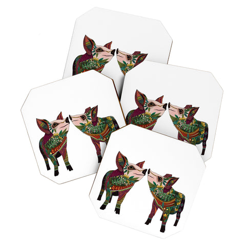 Sharon Turner pig love Coaster Set