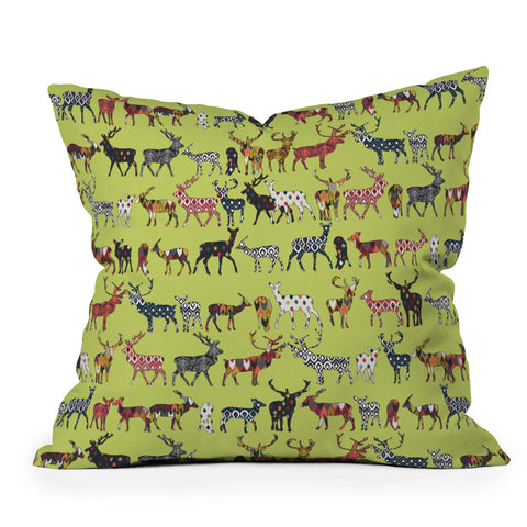 Sharon Turner Pistachio Spice Deer Outdoor Throw Pillow