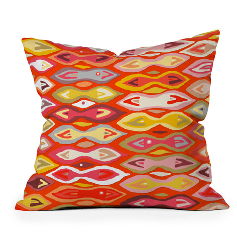 Sharon Turner Raveena ikat Outdoor Throw Pillow