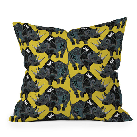 Sharon Turner Rhinoceros Outdoor Throw Pillow
