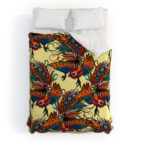 Sharon Turner rooster ink Duvet Cover