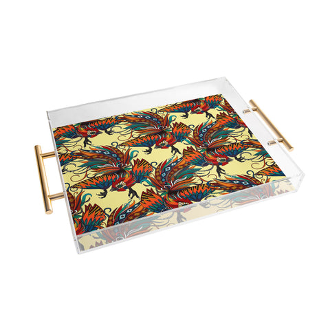 Sharon Turner rooster ink Acrylic Tray