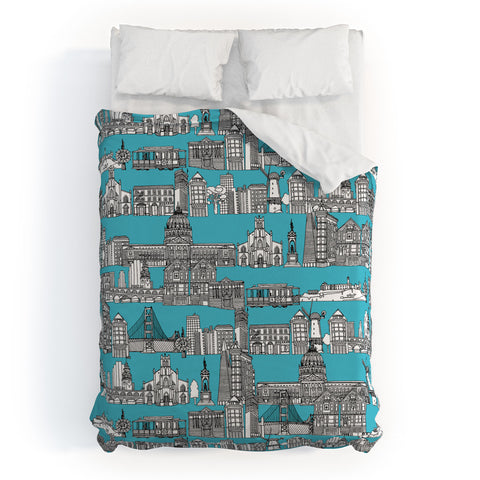 Sharon Turner San Francisco Blue Duvet Cover