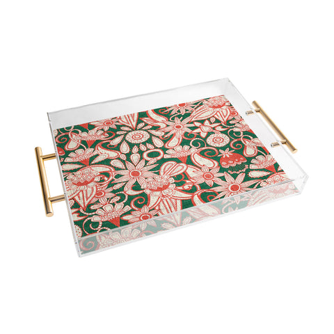 Sharon Turner sarilmak green orange Acrylic Tray