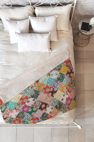 Sharon Turner sarilmak patchwork Fleece Throw Blanket