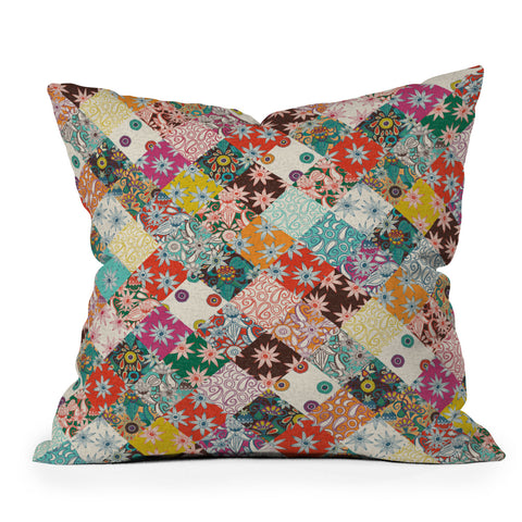 Sharon Turner sarilmak patchwork Outdoor Throw Pillow
