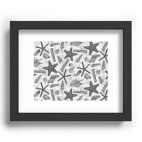 Sharon Turner seashells and starfish mono Recessed Framing Rectangle