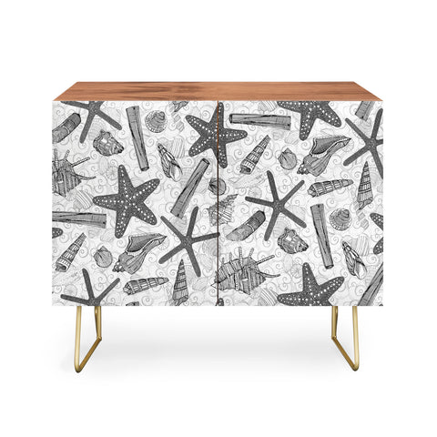 Sharon Turner seashells and starfish mono Credenza