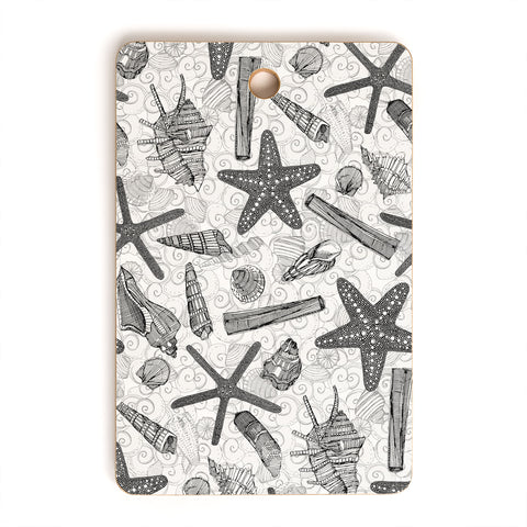 Sharon Turner seashells and starfish mono Cutting Board Rectangle