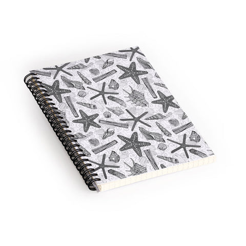 Sharon Turner seashells and starfish mono Spiral Notebook