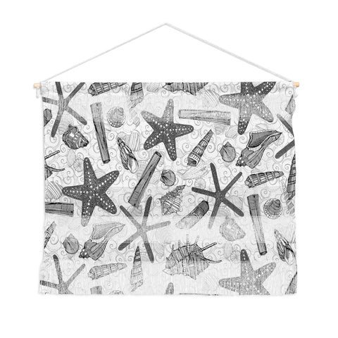 Sharon Turner seashells and starfish mono Wall Hanging Landscape