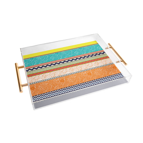 Sharon Turner Seaview Beauty Stripe Acrylic Tray