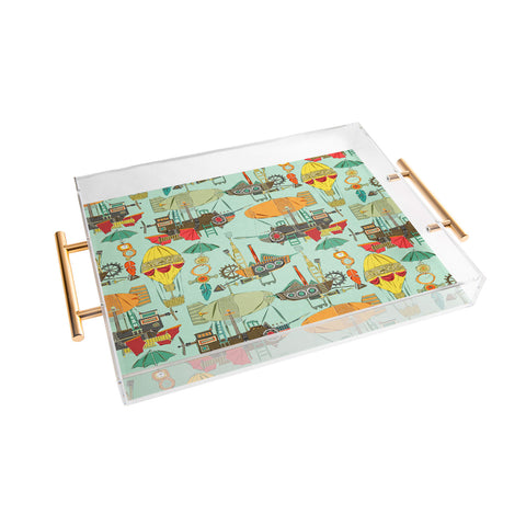 Sharon Turner steampunk sky Acrylic Tray