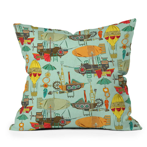 Sharon Turner steampunk sky Outdoor Throw Pillow