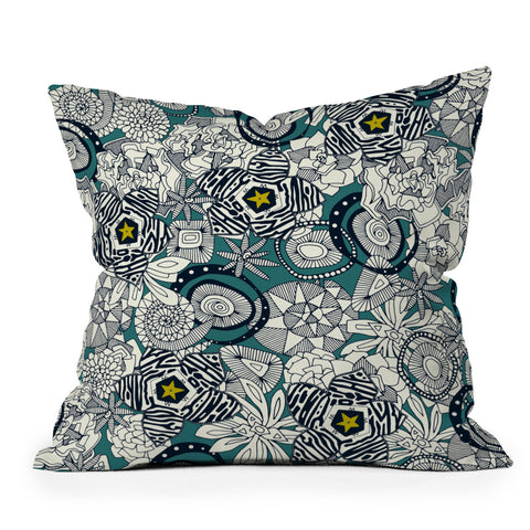 Sharon Turner succulent star Outdoor Throw Pillow