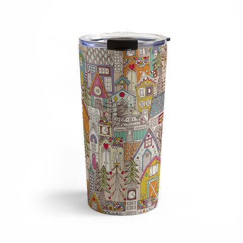 Sharon Turner vintage gingerbread town Travel Mug