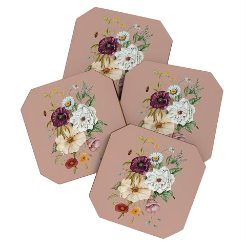 Shealeen Louise Colorful Wildflower Bouquet Coaster Set