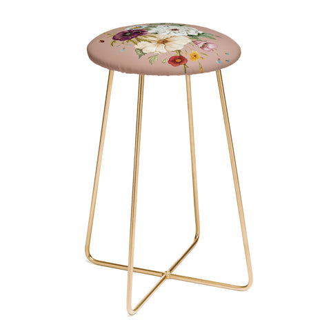 Shealeen Louise Colorful Wildflower Bouquet Counter Stool