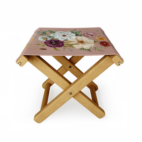 Shealeen Louise Colorful Wildflower Bouquet Folding Stool