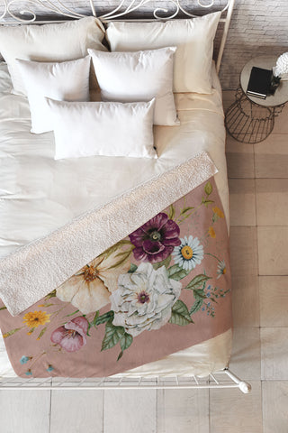 Shealeen Louise Colorful Wildflower Bouquet Fleece Throw Blanket