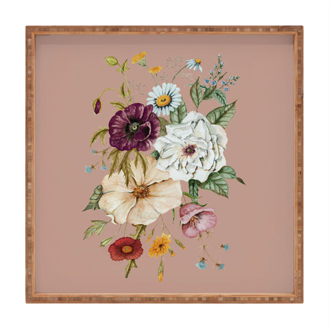 Shealeen Louise Colorful Wildflower Bouquet Square Tray