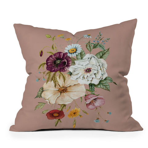 Shealeen Louise Colorful Wildflower Bouquet Outdoor Throw Pillow